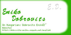 eniko dobrovits business card